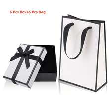 2 Peças Caixa de Presente Pequena e Sacola de Presente, Caixa de Presente para Joias de 9x7x3cm e Sacola de Papel para Pulseira, Brinco, Anel, Colar, Caixa de Presente com Tampa para Presentes. - Multicolorido - Visão 15