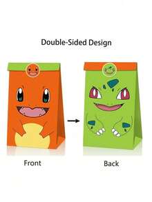 12PCS/24PCS Pocket Candy Bags Cute Cartoon Anime Figure Image Kraft Paper Gift Bag And Stickers Apply Daily Party Gift Packaging Box Packaging Bag Party Gifts - Multicolor - View 4