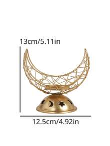 1 قطعة/مجموعة حامل شمعة نصف دائري من المعدن الأسود/فانوس رمضان/حامل شمعة/حامل شمعة زجاجي مقاوم للرياح، مناسب للديكور المنزلي اليومي، مثل زاوية المكتب - الذهبي - مشاهدة 5