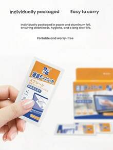 40pcs/Pack Large Capacity Portable Disposable Individually Packaged Screen Cleaning Wet Wipes, No Residue Eyeglasses Cleaning Wet Wipes, One-Time Lens Cleaning Cloth, Soft Material, No Fiber Residue, Suitable For Glasses, Smartphones, Computers, TVs, Cameras And Other Glass Surfaces, Portable Individual Packaging, Essential For Home, Office, School And Travel