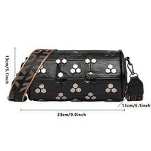 Bolso bandolera con tachuelas para mujer, moderno, ligero, con cremallera, ideal para el trabajo y viajes. - Blanco - Ver 4