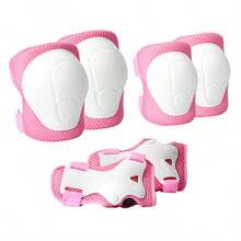 6pcs Kids Knee Pads And Elbow Pads Protective Gear Set, Suitable For Roller Skating, Cycling, Skateboarding, Inline Skating And Other Sports, Wear-Resistant, High Elasticity, Shock-Absorbing