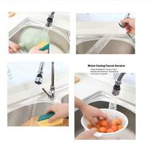 1pc 360 Degree Swivel Faucet Extender, Kitchen Water Saving Aerator, Splash Proof Faucet Head, Pressure Boosting Shower Head Design, Convenient For Cleaning And Water Saving, Kitchen And Bathroom Accessory - Black and White - View 6