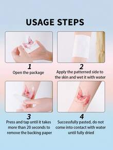 5张海娜临时纹身贴纸，红色花卉条纹图案，防水防汗，一次性使用，适合女性和成人，可贴于面部、手臂、腰部、胸部、腿部、腹部、颈部、手部、手指、背部，是舞会、舞台表演和现代人体彩绘的理想之选。 - 紅色 - 查看 8