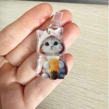 1个/套 奶茶猫咪图案硅胶防尘塞，充电口防尘盖 - 彩色 - 查看 5