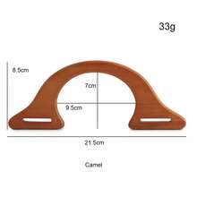2 pièces Poignées de sac en bois en forme de U, poignées remplaçables décoratives en forme d'arche pour sac tressé/sac bandoulière, accessoires de portefeuille DIY - Multicolore - Voir 12