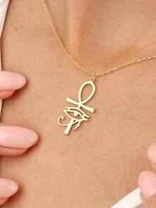 1 件 18K 镀金不锈钢太阳神之眼项链、太阳神之眼项链、荷鲁斯之眼项链、荷鲁斯之眼、埃及护身符项链、埃及符号吊坠、圣诞礼物、送给妈妈的礼物 - 金色 - 查看 15