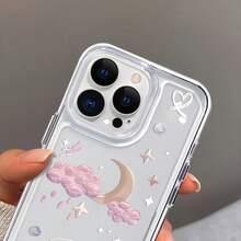 Una funda de teléfono transparente de alta calidad con un tema espacial, que presenta diseños de nubes, estrellas y la luna, una funda de protección creativa personalizada y elegante, resistente a golpes y caídas, a prueba de manchas y duradera, para  17.17 Pro...17 Pro Max...17 Agua. 16.16 Pro...16 Pro Máx.16 más.. 15.15 Pro Max...15 Pro...15 más.. 14.14 Pro...14 más..14 Pro Max... 13.13 Pro...13 Pro Max...12.12 Pro...12 Pro Max...11.11 Pro...11 Pro Máx.XR.X.XS.XS máx.La compatibilidad Se.MiNi es un regalo de cumpleaños para tu novia, novio, amigos e incluso para ti mismo. - Transparente 2230 - Ver 6