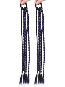 2pcs 18inch Synthetic Ponytail Hair Extensions, Y2K Cute And Cool Girl Braided Hair Extensions - Multicolor - View 11