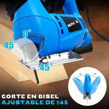 Wanse Sierra Caladora Eléctrica Profesional De Corte 800w Con 20 Accesorios Porta Cuchilla Sierra Para Madera/metal/plástico,sierra para madera/caladora craftsmandiseño de placa base de aluminio, adecuada para carpintería y corte de metales - Azul Marino - Ver 3