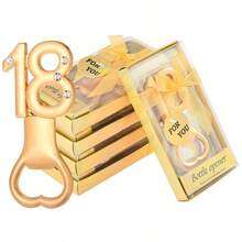 Golden 18 Bottle Openers For 18th Birthday Party Favors Rhinestones Decorations For Wedding Anniversary Gifst Souven... - Gold - View 7