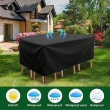 1件装 210D 户外家具罩 防水防雨防雪防尘防风防紫外线牛津布花园草坪露台家具罩 黑色，厨房装饰，家居用品，母亲节礼物，卧室装饰，花园，厨房装饰，夏季，海滩，旅行必备，房间装饰，柔软舒适，毕业季礼物 - 黑色 - 查看 5