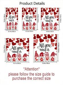 1/4pcs Dwarf, Heart, Rose Pattern Shower Curtain With Hooks, High Definition Digital Printing Polyester Fabric, Bathroom Divider Curtain For Wall And Bathtub, Washable Bathroom Decor Shower Curtain, Suitable For All Seasons - Multicolor - View 4