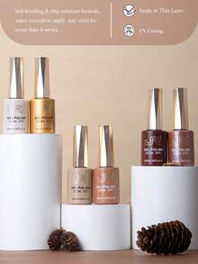 JR 6件套16毫升凝胶指甲油套装，包含猫眼红、粉色、裸色凝胶指甲油，UV/LED可卸指甲油，居家DIY礼品 - 彩色 - 查看 6