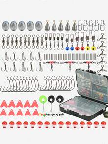 1/187/264/265pcs Ultimate Lure Fishing Tackle Set - Portable Complete Kit With Crank Hooks, Swivels, Sinkers & Various Accessories For Anglers Fishing Gear, The Perfect Christmas Gift For Winter Fishing, Night Fishing - Multicolor - View 2