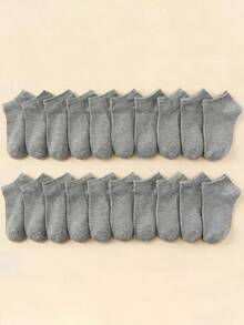 20 Pairs/Set White Children's Socks, Breathable, Comfortable, Versatile And Suitable For School, Including Ankle Socks - White - View 37