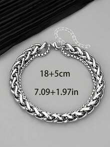 1 pieza Brazalete de cadena de acero inoxidable para hombre - Ver 2