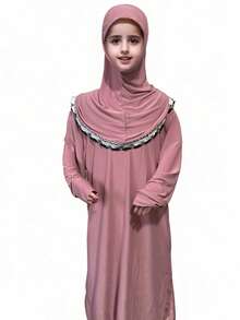 Stretchy And Comfortable Plum Blossom & Ditsy Floral Pattern Headwrap For Girls, Teens And Girl, Wide Hem Design Suitable For Daily Wear And Home Use - Pink - View 39