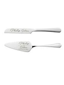 1pc/2pcs Custom Stainless Steel Cake Cutter Set, Wedding Cake Set, Suitable For Weddings, Birthdays, Anniversaries, Graduation Ceremonies, Bachelor Parties, Wedding Souvenirs, Multi-Functional,Anti-Mold,Ornamental,Exquisite,Stylish,High-Quality,Adorable,Modern,Custom,Unique,Personalized,