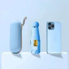 1pc Anti-Sunny And Rainy Days, Portable With Coating And 6 Reinforced Ribs - Navy - View 4