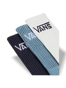 Vans 经典款男士运动袜，透气轻便，弹性好，易洗，适合各种运动、户外和日常穿着，白色/蓝色 VN000F0XJDU1 - 白色/深藍色/藍色 - 查看 2