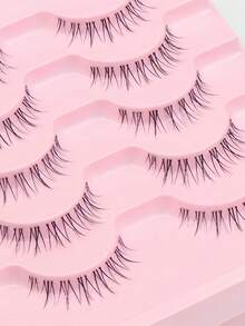LIMEIKAI 10 Paar Sonnenblumen-Flammen Künstliche Wimpern - Komplettes transparentes Band, 10-12mm natürliches Aussehen, wiederverwendbar - Natürliche Wimpern - Übersicht 9