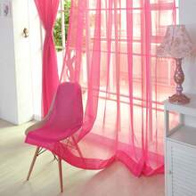 Sheer Window Panel, Blackout Rainbow Curtains, Rod Pocket Curtains For Playroom, Living Room, Bedroom, 39.3"*78.7", 1 Panel - 玫紅色 - 查看 3