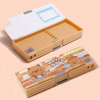 轻便双层水豚铅笔盒