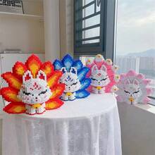 3000+片粒子七色九尾狐积木玩具 - 狐狸拼图装饰家居装饰高难度手工DIY拼图礼物 - 万圣节礼物 - 感恩节礼物 - 圣诞节礼物 DIY装饰，家居装饰