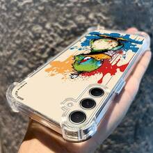 Funda de teléfono transparente con pato graffiti para OPPO RealMe GTNeo3 C67 C63 C55 C35 C53 C31 C30s C25Y C25s C21Y C20A C11 C15 C12 7i, adecuada para OPPO RealMe 12ProPlus 11 10Pro+ 9Pro+ V25 Q5 9I Narzo50Pro 60x 20 30A 50APrime N53, funda protectora suave con cobertura total y función a prueba de golpes en las cuatro esquinas, perfecta para novias, novios y amigos - Colores mixtos - Ver 11