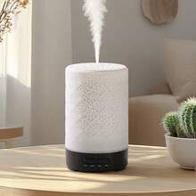 1 件 150 毫升 7 色照明火焰超声波芳香扩散器、芳香疗法扩散器、便携式 USB 精油台式扩散器空气加湿器