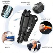 1PC Window Breaker Seatbelt Cutter, Car Window Breaker Tool Seat Belt Cutter And Glass Breaker Applicable To All Cars - 顏色隨機 - 查看 3