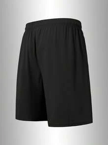 男士时尚运动短裤 - 带拉链口袋和可调节抽绳腰带，适合日常穿着、跑步和休闲户外运动，黑色夏季款 - 黑色 - 查看 5