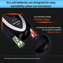 ES3831K405 安萊鋼不銹鋼刀頭 乾電池供電便攜式 適應臉部輪廓 乾濕兩用 人體工學握持流線機身 黑色 - 黑色 - 查看 8