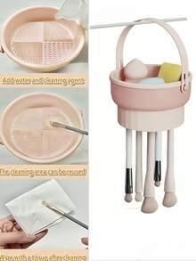 1PC Makeup Brush Storage Box Makeup Pen Cleaning Bowl Silicone Powder Pouch Storage Rack Cleaning And Drying One Piece Artifact Mother's Day Gift - Multicolor - View 3