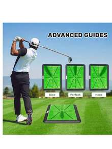 Golf Hitting Mat Training Equipment, Golf Practice Mat With Instant Swing Path Feedback, 3 Replaceable Golf Training Mats With Non-Slip Heavy-Duty Rubber Base - màu xanh lá - Xem 5