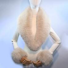 1pc Soft & Cozy Double-Layer Faux Fur Shawl, Handmade Original Design, Warm Cloak, Bridal Wedding Dress Accessory For Women In Winter