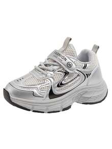 1 Pasang Sepatu Sneakers Kasual Anak-Anak dengan Sol Lembut, Anti Selip, Modis, Cocok untuk Musim Semi dan Gugur - Hitam - View 8