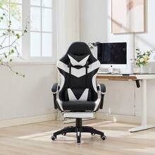 Gaming Chairs - White+Black + Upholstered + Foam - View 9