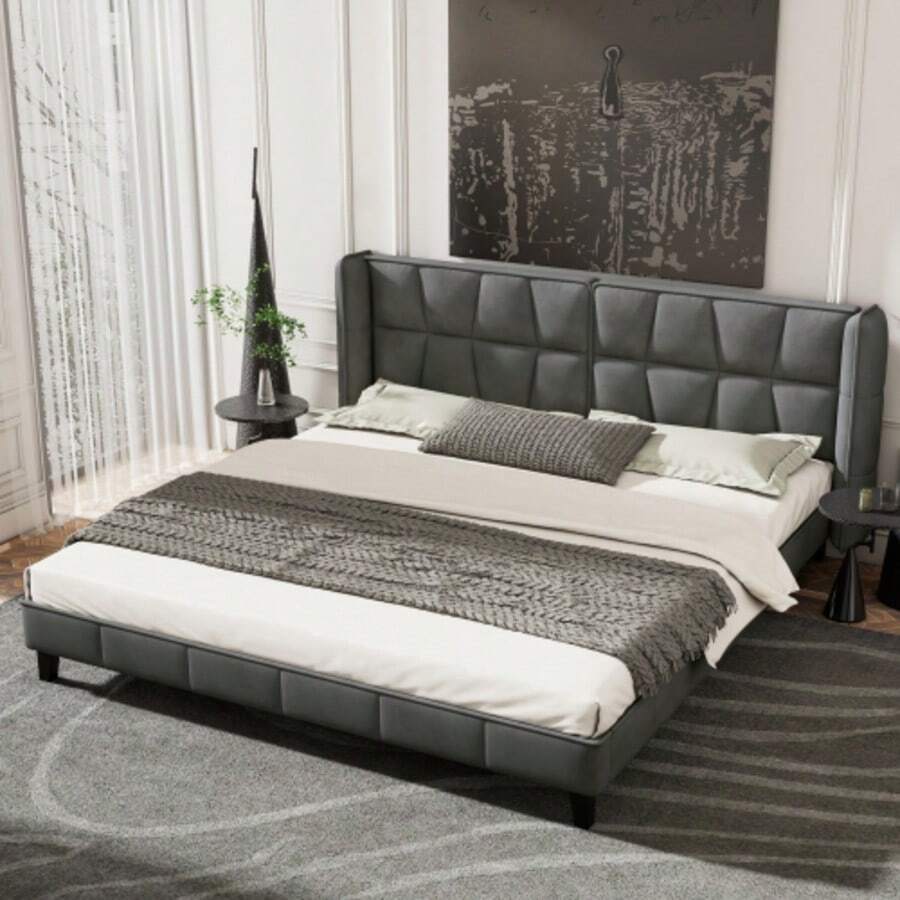 Bed Frames - Gray + Velvet + 180cm*200cm - View 1