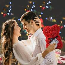 1pc Realistic Rose Bear, Romantic Rose Bear Made Of PE Foam, Romantic Foam Flower Gift For Valentine's Day, Birthday Or Anniversary, Suitable As Creative Valentine's Day Gift For Girlfriend, Mother's Day Gift, Christmas Gift, Teacher's Day, Graduation Gift, Artificial Eternal Rose Bear - Multicolor - View 7