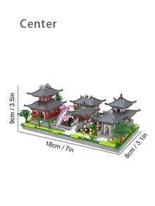 Nanoblock Wholesale Educational Building Block Toys For Both Boys And Girls. It Features Suzhou Classical Garden Gates With Chinese-Style Architecture, Without Light. Room Decoration - Army Green - View 12