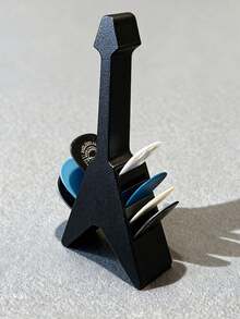Suporte para Palhetas de Guitarra com 10 Ranhuras em Formato de V - Material de Plástico Durável, Design com 10 Ranhuras, Superfície Resistente a Arranhões, Ergonômico, Adequado para Guitarras Elétricas, Acústicas e Clássicas - Presente Ideal para Guitarristas, Essencial para Entusiastas de Guitarra, Produtos Relacionados a Guitarra, Acessórios de Guitarra, Caixa de Armazenamento de Palhetas de Guitarra - Multicolorido - Visão 5