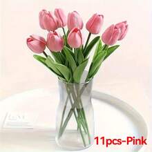 1/6/11/16PCS Artificial Tulips Flowers 33.02 Cm White Real Touch Arrangement For Home, Kitchen, Room, Office, Party, Wedding Decor Gift, Suitable For Valentine's Day, Mother's Day, Father's Day, Graduation - Multicolor - View 16