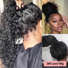 36 Inch 250 Density Deep Wave Invisi Strap 360 HD Full Lace Wig Human Hair Glueless Curly Human Hair Wigs For Women Pre Plucked Drawstring Lace Front Wig Human Hair Natrual Black Color - Natural Black - View 11