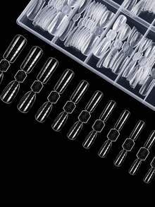 一盒120片，无纸托盘，带刻度线，美甲延长二合一模具 - 彩色 - 查看 9