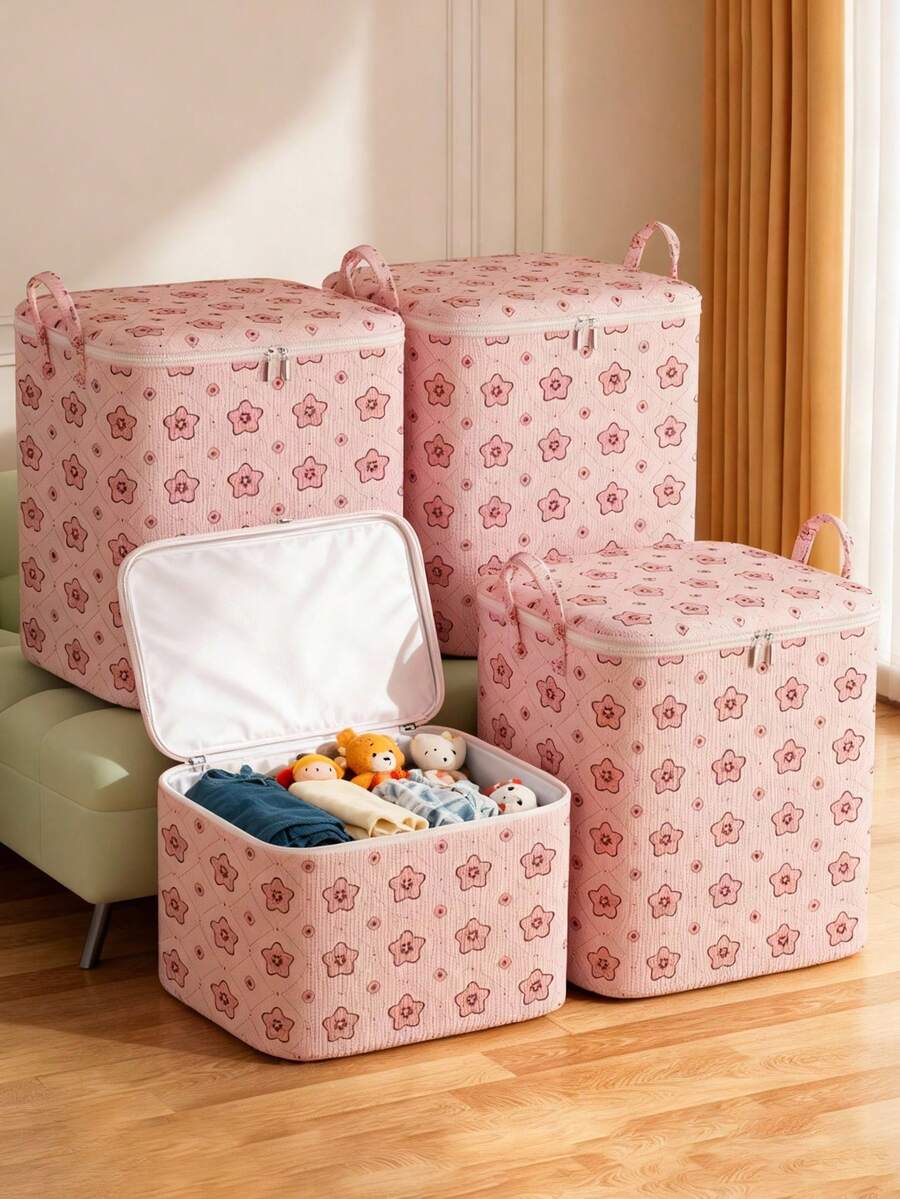 Túi đựng quần áo gấp gọn có tay cầm, dung tích lớn, thoáng khí, hộp đựng quần áo có tay cầm và khóa kéo, túi đựng đồ di động chắc chắn, có thể đựng chăn, ga trải giường, giúp tiết kiệm không gian trong tủ quần áo, phù hợp cho phòng ngủ, nhà ở, ký túc xá, có thể đựng ga trải giường, cũng có thể dùng làm giỏ đựng quần áo bẩn và giỏ đựng quần áo/đồ chơi sạch. - Nhiều màu - Xem 1