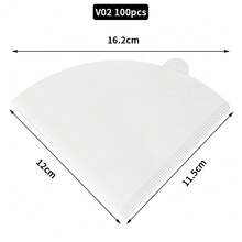 100 Stücke weiße/rein weiße - V01/V02 Tropffilter Stil Kaffeefilter Papiere für Filterkaffee, Einweg-Kegel-förmige amerikanische Kaffeefilter Papiere