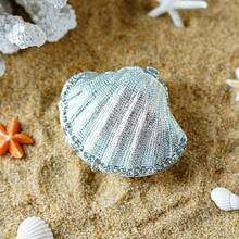 YU FENG Silver Mussel Hinged Trinket Box Wedding Ring Holder Metal Seashell Figurine For Ring Display,Shell-Silver - 貝殼銀 - 查看 9