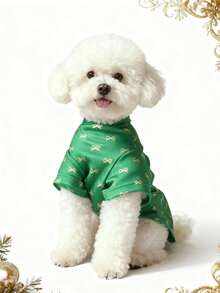 1 chiếc váy nhung mỏng hình trái tim mới năm 2025, váy Giáng sinh phong cách Ins, váy liền thân cho thú cưng, váy công chúa dễ thương cho chó Teddy, Poodle, Bichon Frise cỡ nhỏ/trung bình, trang phục ngày lễ, váy dự tiệc, thời trang, bộ đồ đôi cho chị em - màu xanh lá - Xem 4